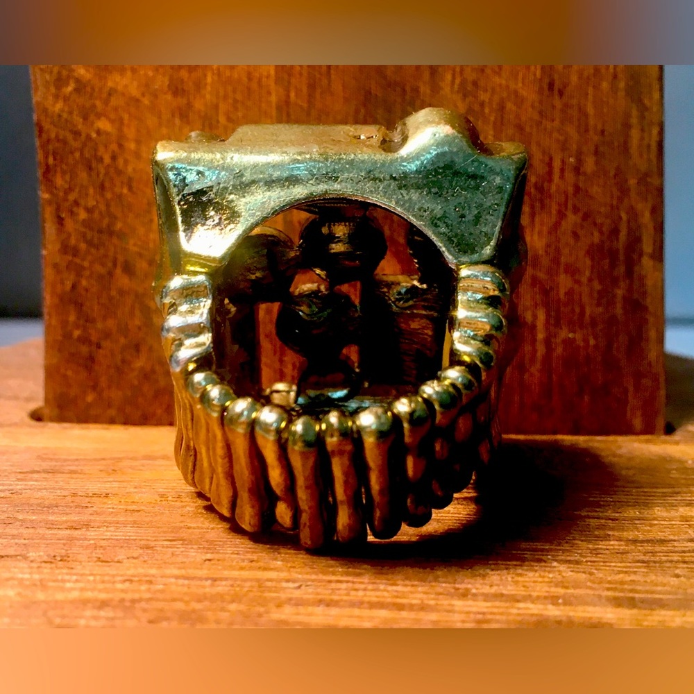 Vintage Metallic Silver Statement Ring Rhinestone… - image 6